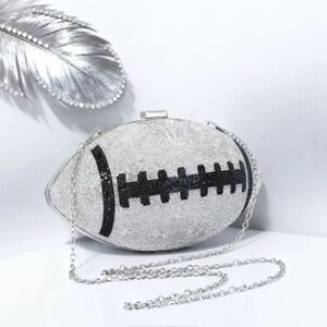 Glamorous Silver Football Clutch